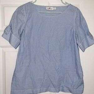 Vineyard Vines Blue White Stripe Bow Cotton Top Shirt Blouse size 4